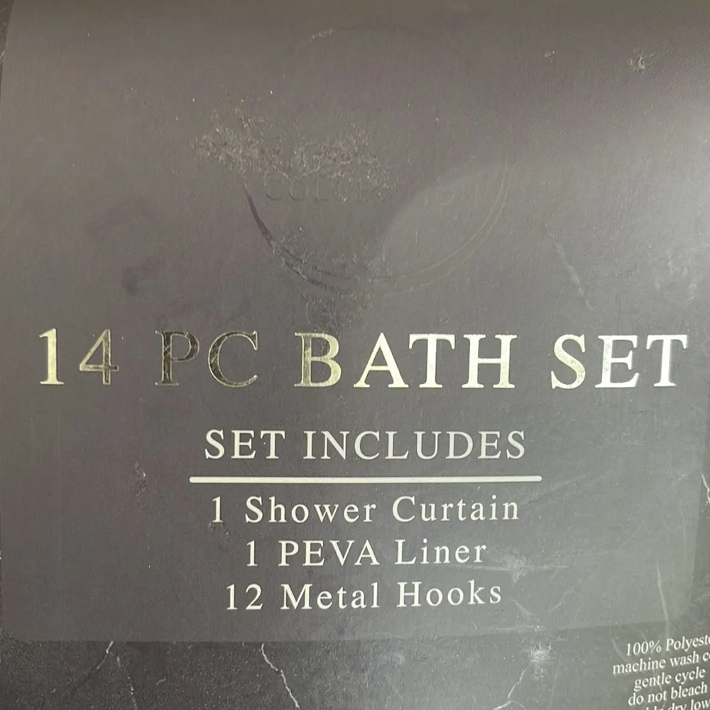 🆕 14pc Botanical Design SHOWER CURTAIN SET
